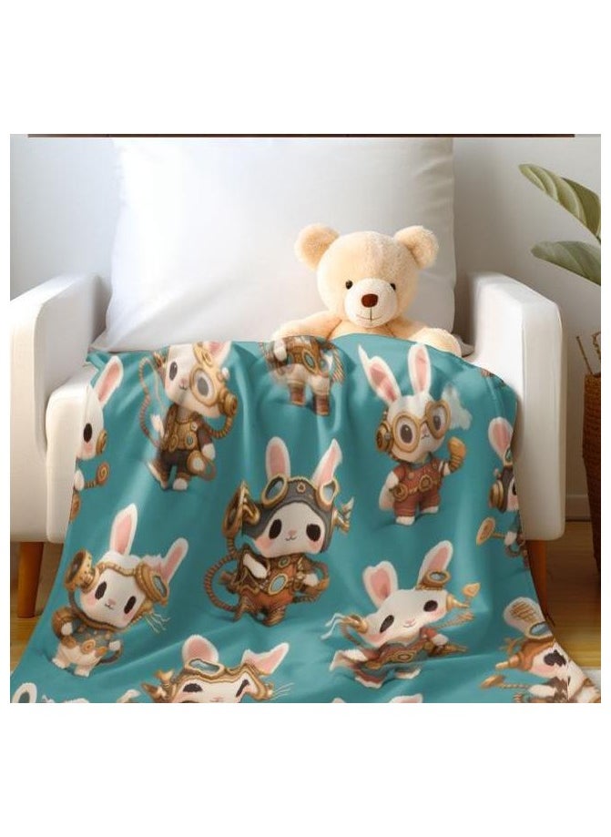 Children's or student cartoon flannel thin blanket (warm and comfortable, suitable for sleep, games) 100cm*150cm