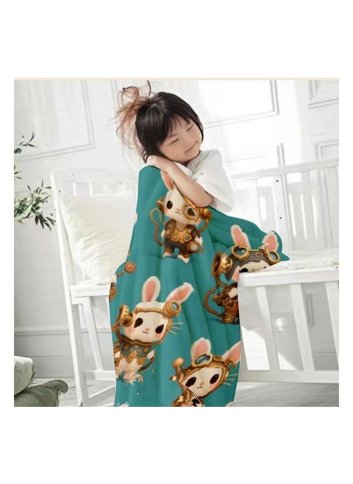Children's or student cartoon flannel thin blanket (warm and comfortable, suitable for sleep, games) 100cm*150cm