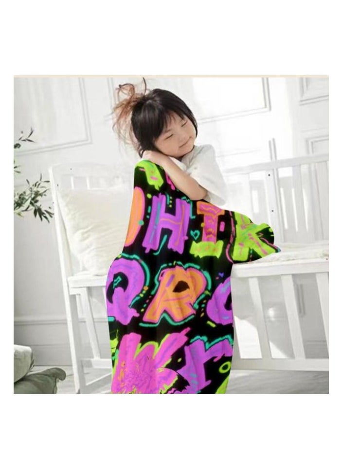 Children's or student cartoon flannel thin blanket (warm and comfortable, suitable for sleep, games) 100cm*150cm