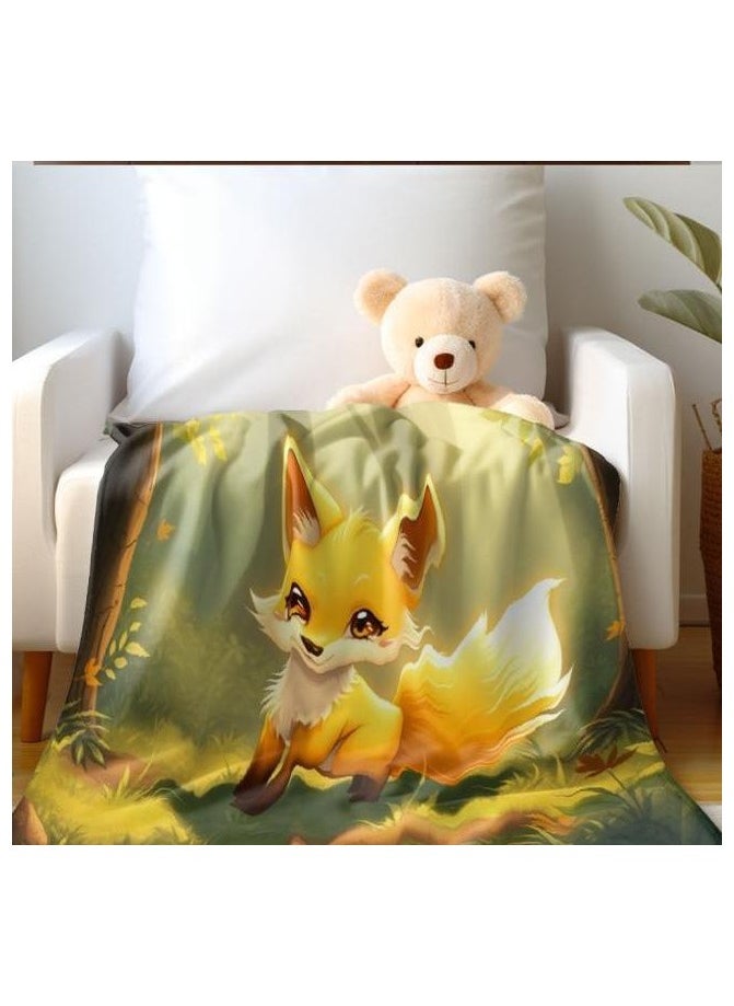 Children's or student cartoon flannel thin blanket (warm and comfortable, suitable for sleep, games) 100cm*150cm - 392