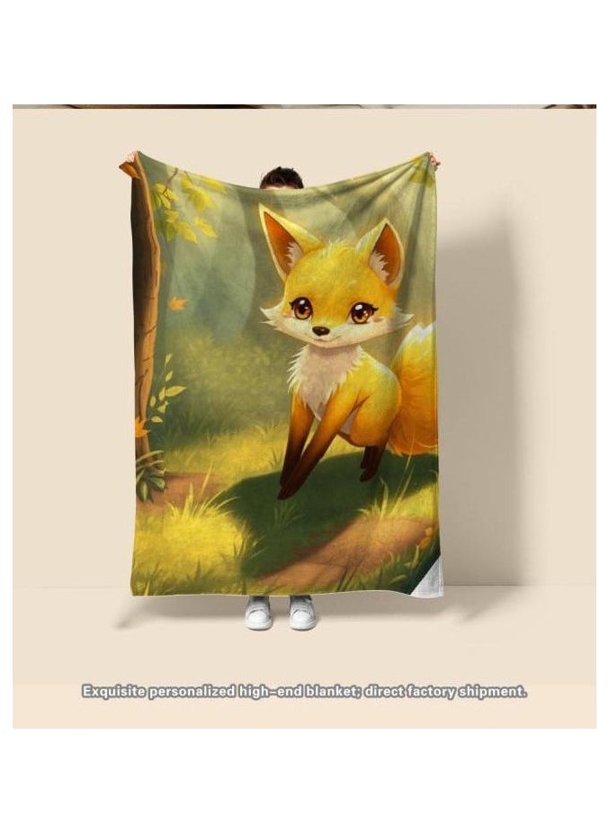 Children's or student cartoon flannel thin blanket (warm and comfortable, suitable for sleep, games) 100cm*150cm - 392