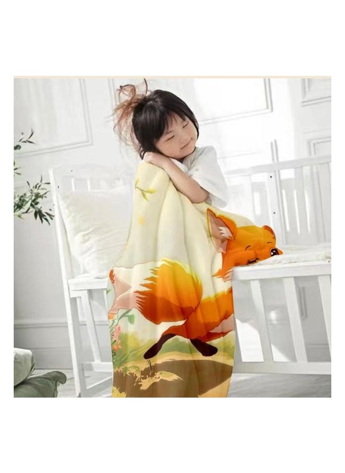 Children's or student cartoon flannel thin blanket (warm and comfortable, suitable for sleep, games) 100cm*150cm - 371