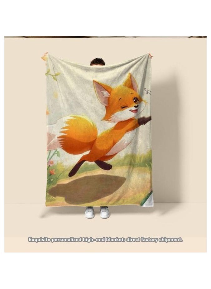 Children's or student cartoon flannel thin blanket (warm and comfortable, suitable for sleep, games) 100cm*150cm - 371