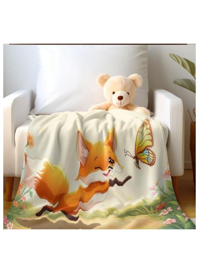 Children's or student cartoon flannel thin blanket (warm and comfortable, suitable for sleep, games) 100cm*150cm - 371