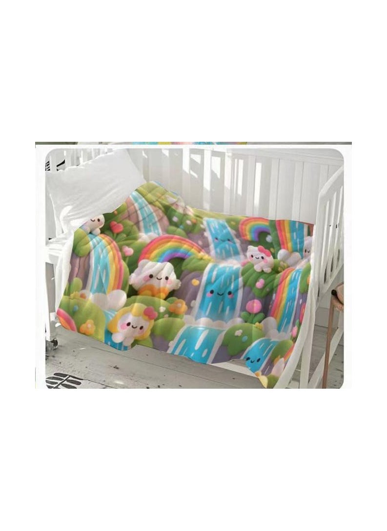 Children's or student cartoon flannel thin blanket (warm and comfortable, suitable for sleep, games) 100cm*150cm