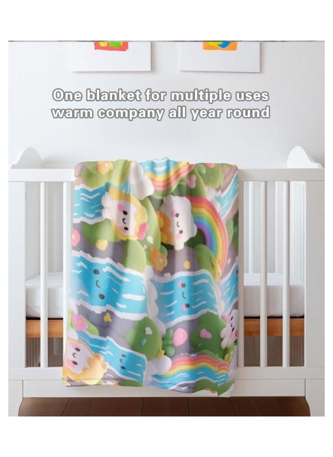 Children's or student cartoon flannel thin blanket (warm and comfortable, suitable for sleep, games) 100cm*150cm