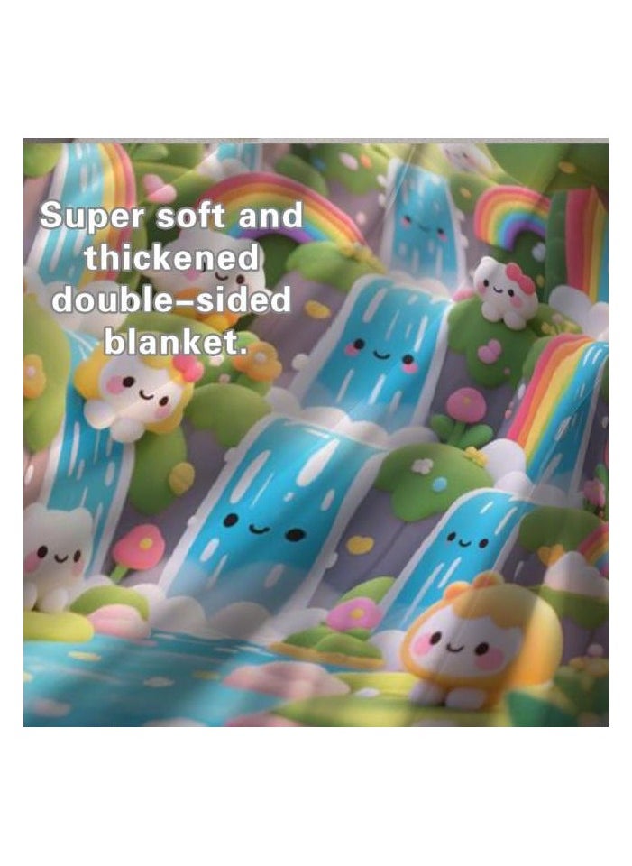Children's or student cartoon flannel thin blanket (warm and comfortable, suitable for sleep, games) 100cm*150cm