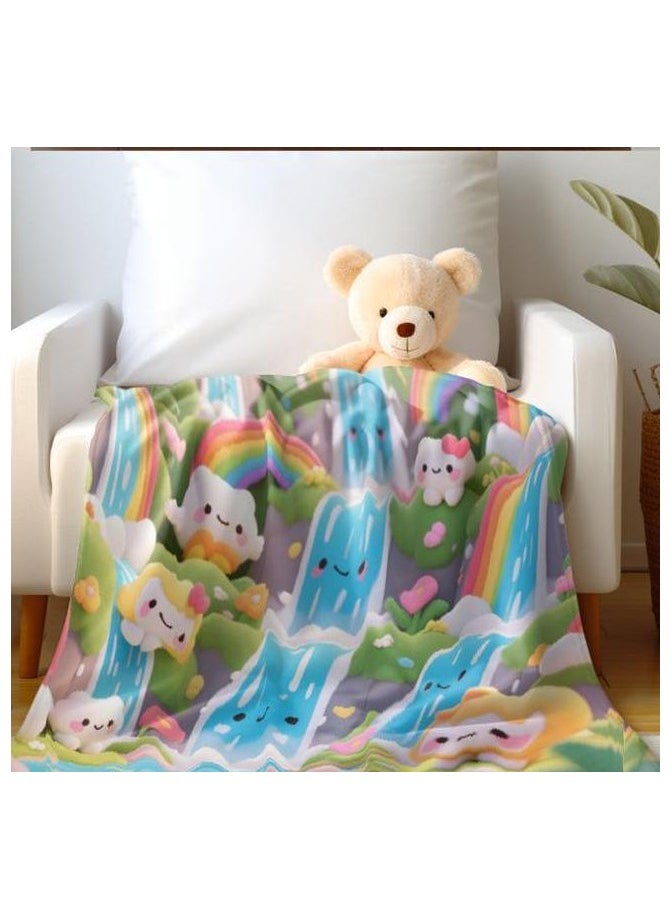 Children's or student cartoon flannel thin blanket (warm and comfortable, suitable for sleep, games) 100cm*150cm