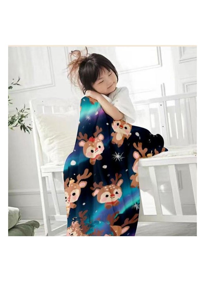 Children's or student cartoon flannel thin blanket (warm and comfortable, suitable for sleep, games) 100cm*150cm - 1146