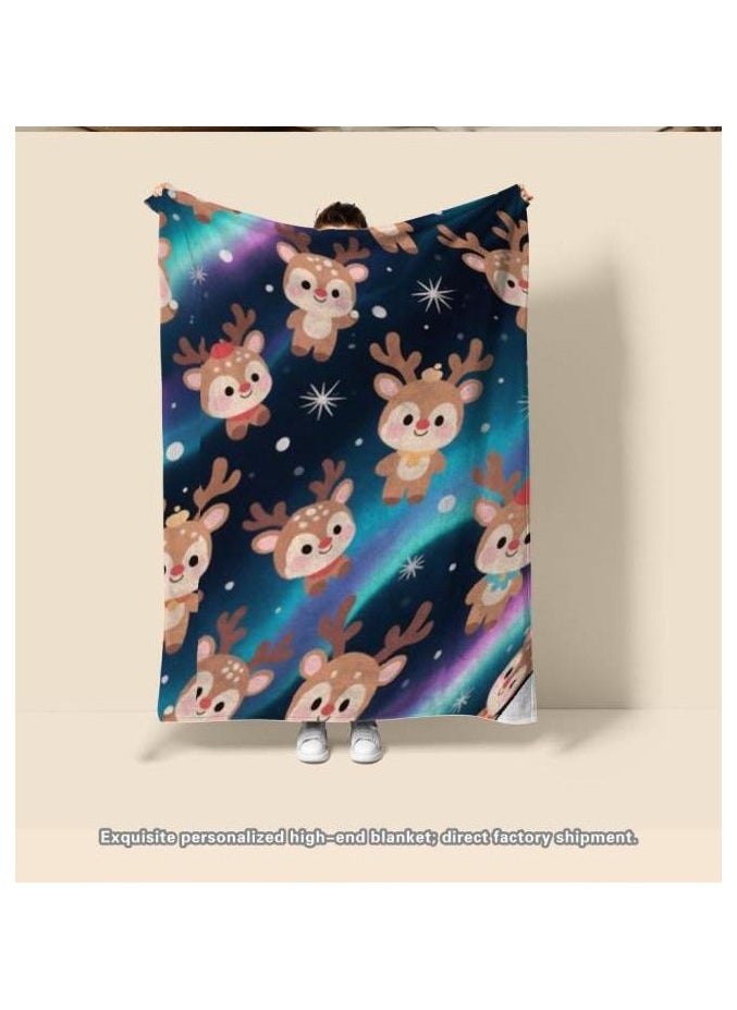 Children's or student cartoon flannel thin blanket (warm and comfortable, suitable for sleep, games) 100cm*150cm - 1146