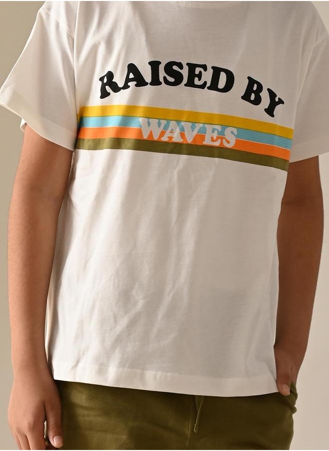 Graphic Printed T-shirt with Drawstring Short Set