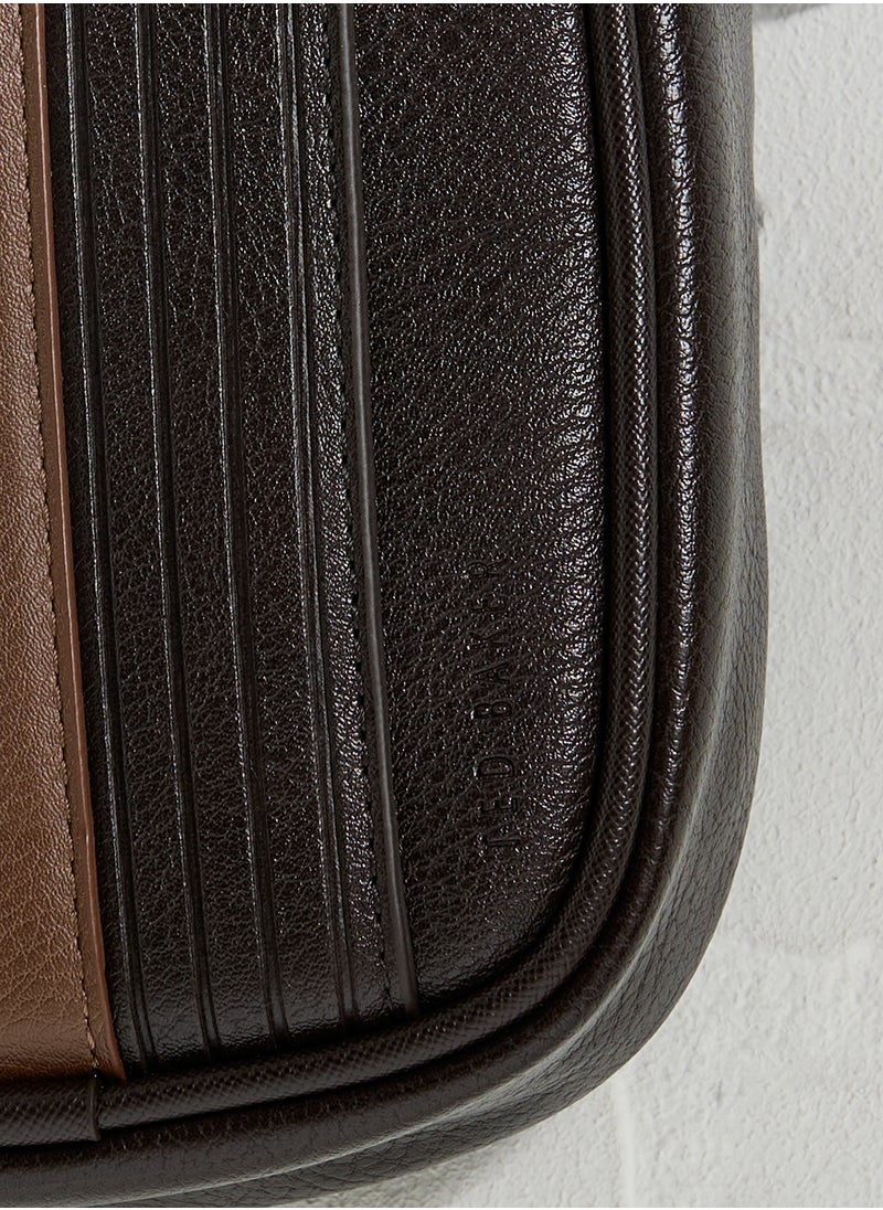 Evver Striped Pu Flight Bag