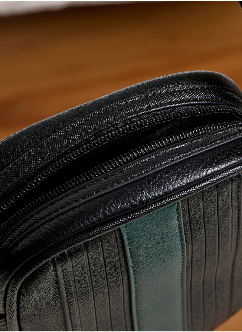 Evver Striped Pu Flight Bag