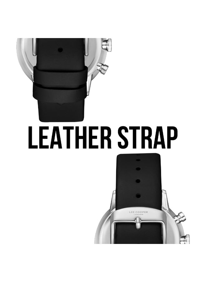 LEE COOPER LC08043.331 Men Multi Function Display Watch & Leather Strap Black