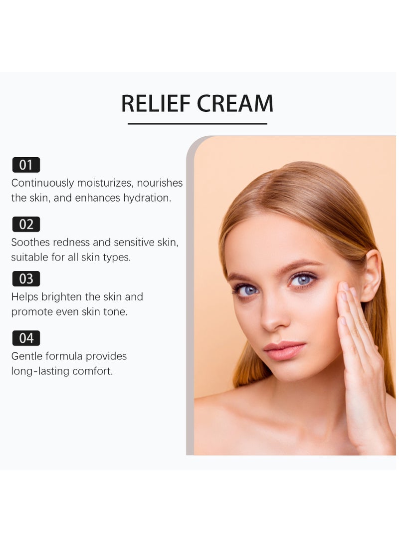 345 Relief Cream Daily Face Moisturizer Blemish Relief Care Soothing Recovery & Moisture with Niacinamide, Panthenol Vegan Skincare for All Skin Types 1.7 Fl Oz. 50ml