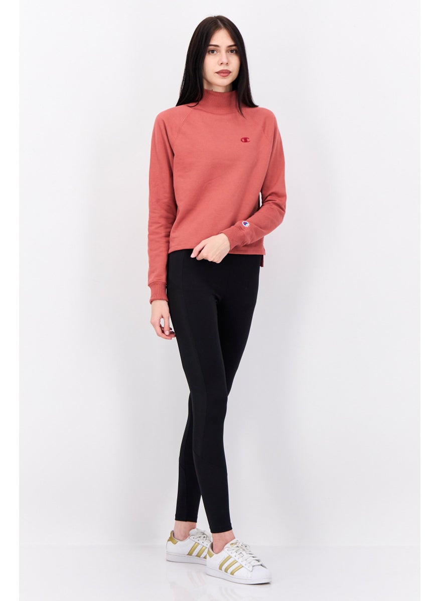 Women Sportswear Fit Long Sleeves Outdoor Sweatshirt, Brown