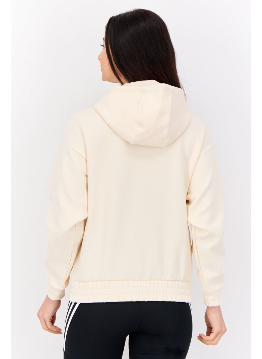 Women Sportswear Fit Long Sleeves Outdoor Sweatshirt, Beige