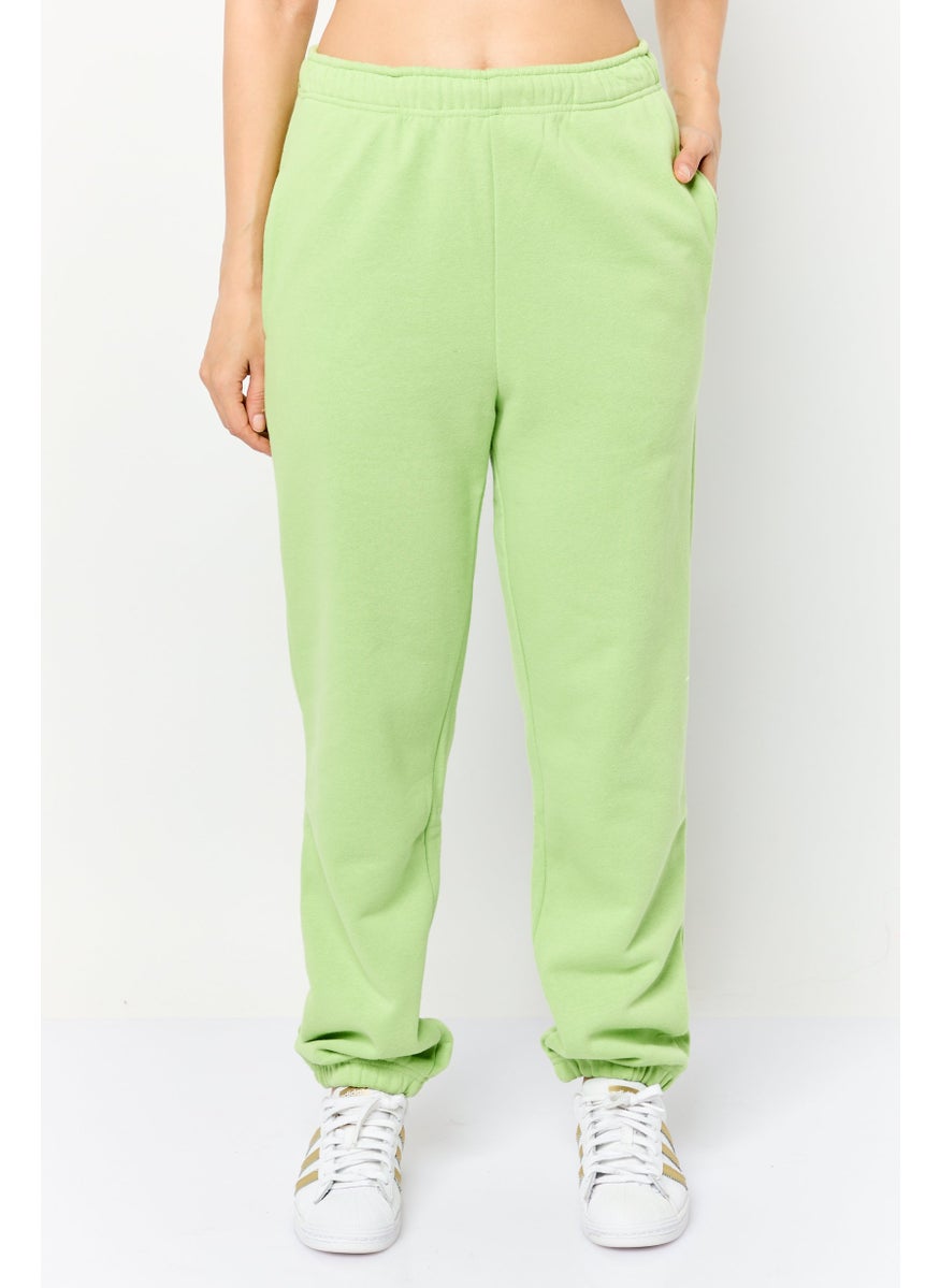 Women Regular Fit Solid Sweatpants, Matcha