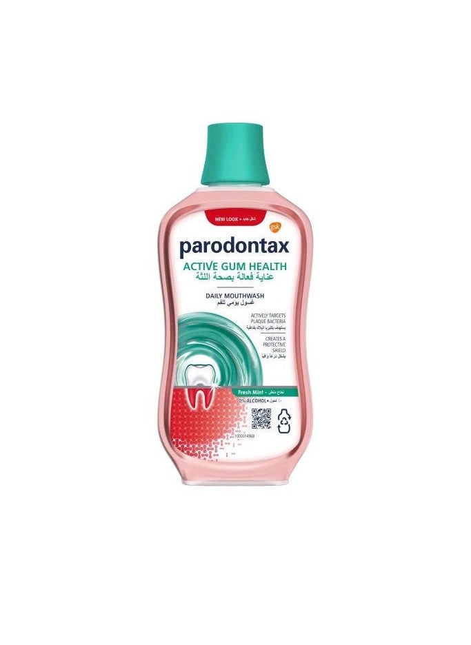 Active Gum Care Fresh Mint Mouthwash Actively Target Plaque and Mouth Bacteria 500ml