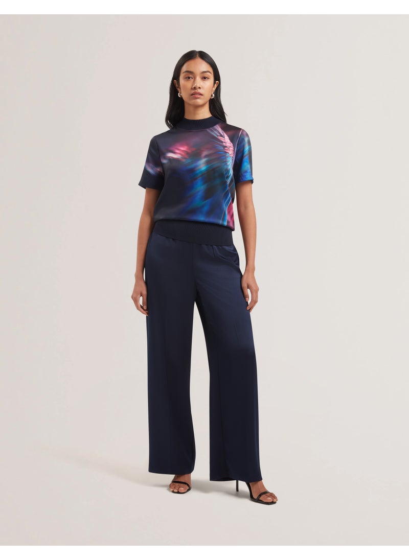 Woven Front Knitted T-Shirt