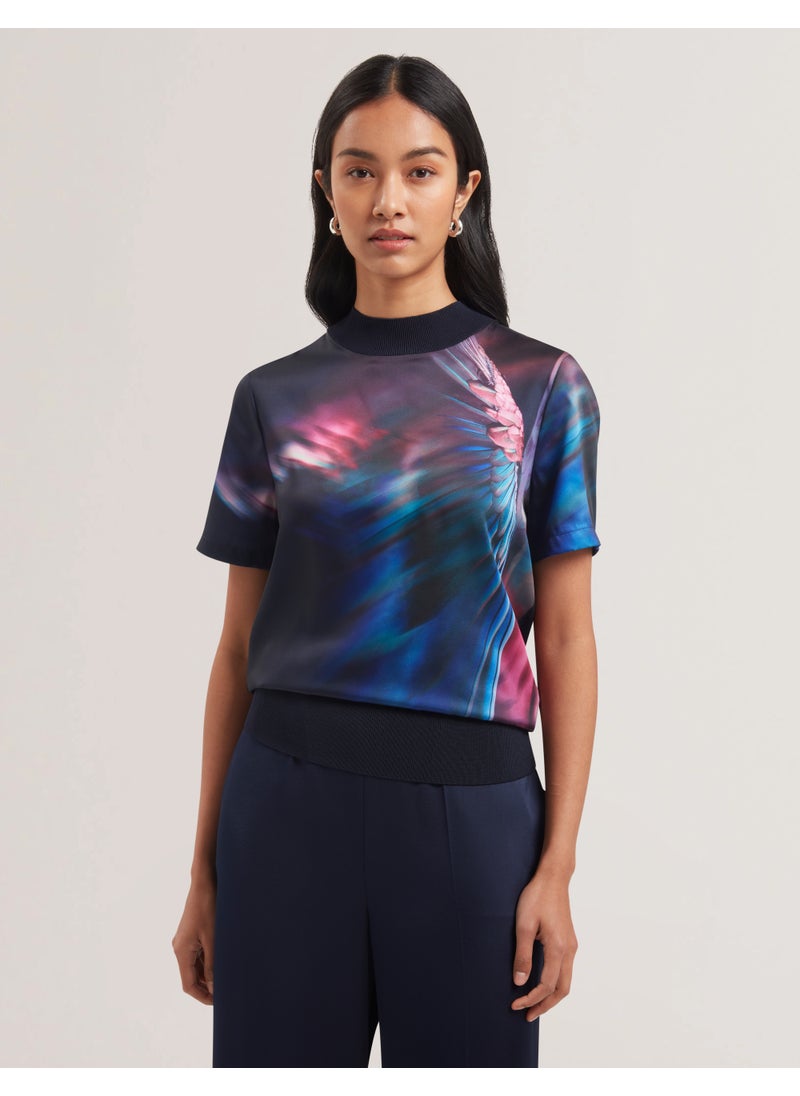 Woven Front Knitted T-Shirt