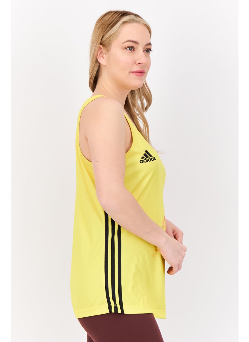 Women Sportswear Fit Sleeveless Outdoor Tank Top, Yellow