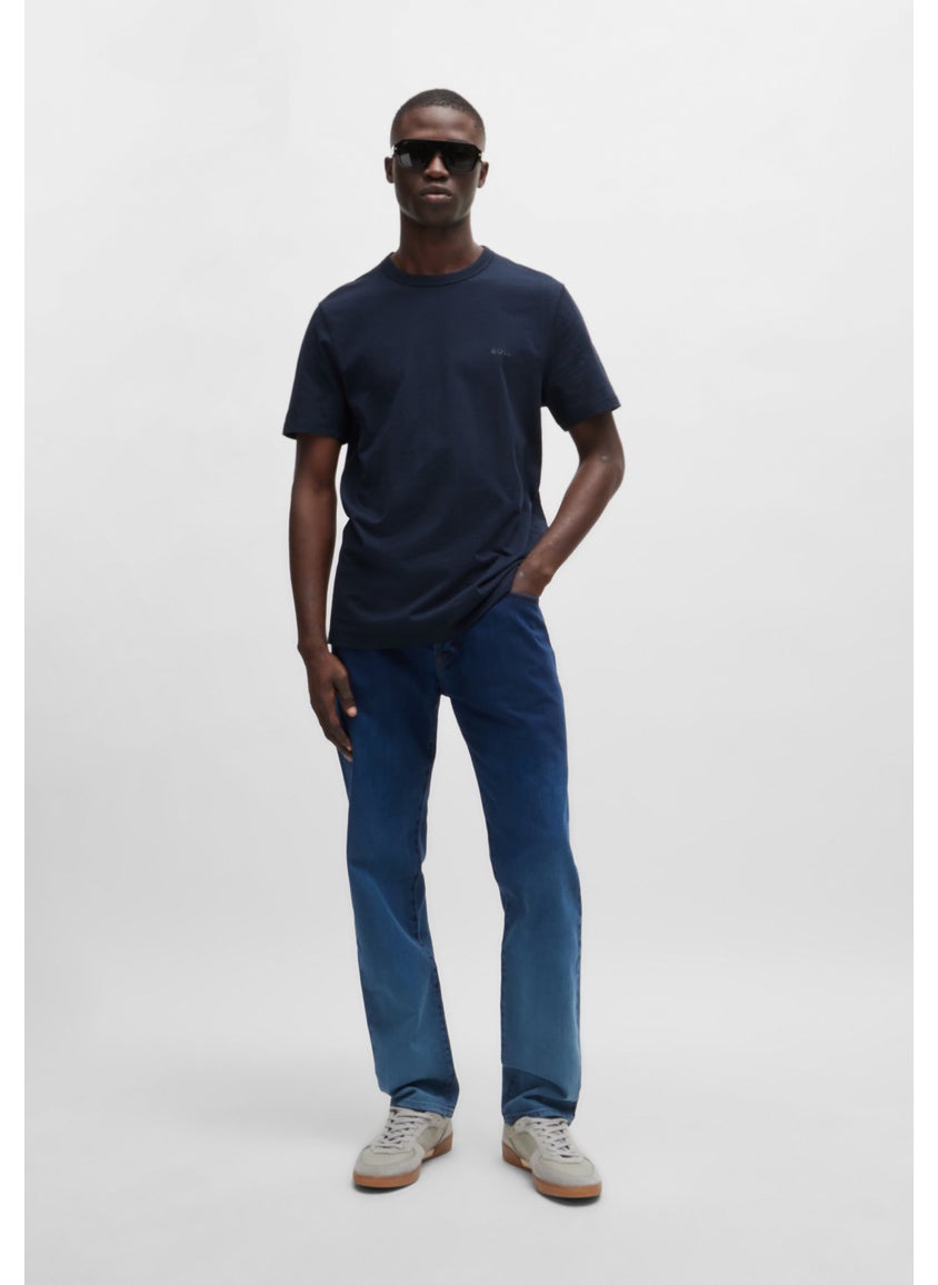 Regular-fit T-shirt in slub cotton with logo detail