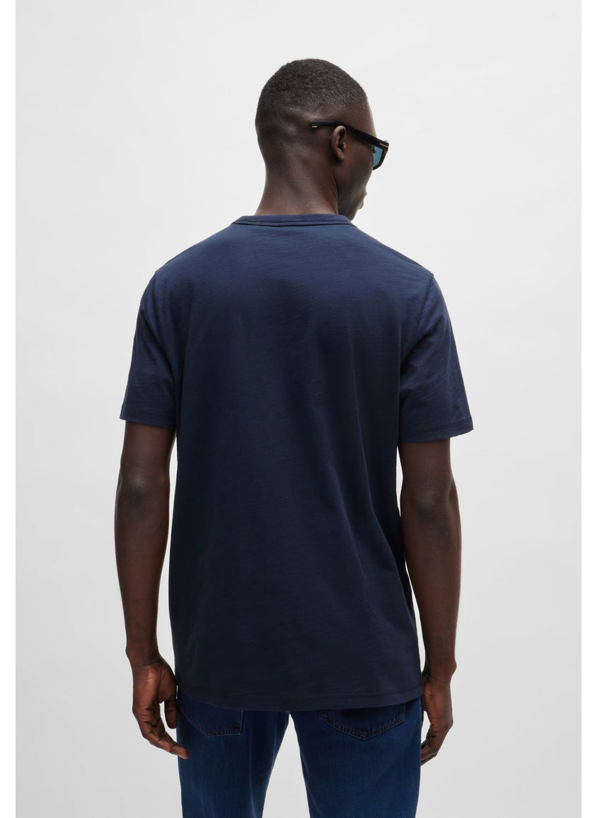 Regular-fit T-shirt in slub cotton with logo detail