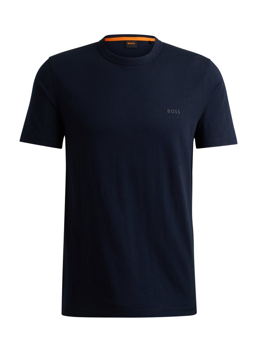 Regular-fit T-shirt in slub cotton with logo detail