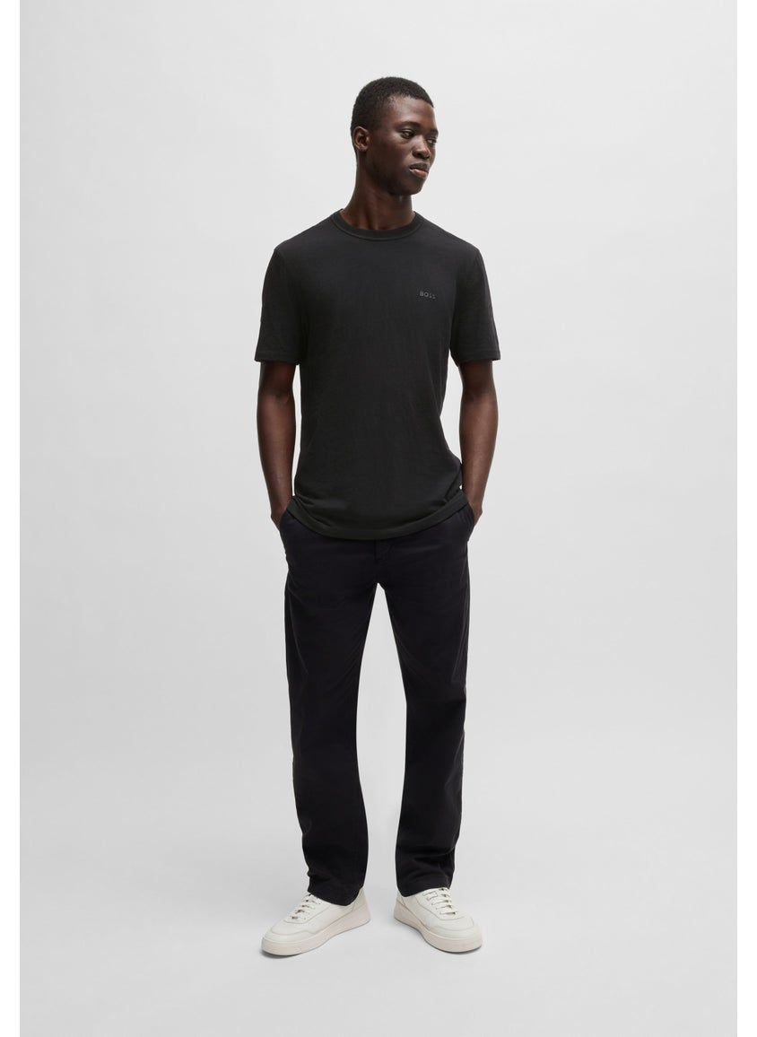 Regular-fit T-shirt in slub cotton with logo detail