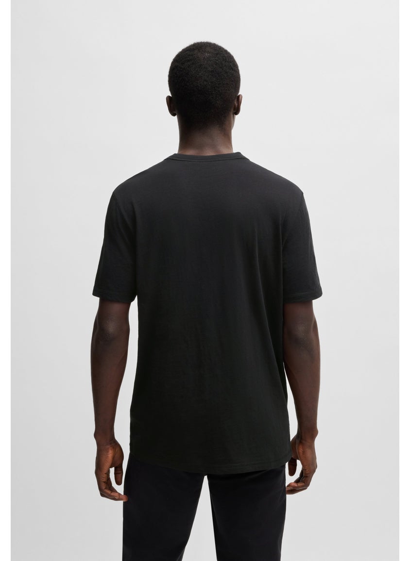 Regular-fit T-shirt in slub cotton with logo detail