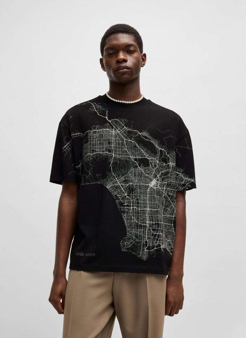 Cotton-jersey T-shirt with glow-in-the-dark artwork
