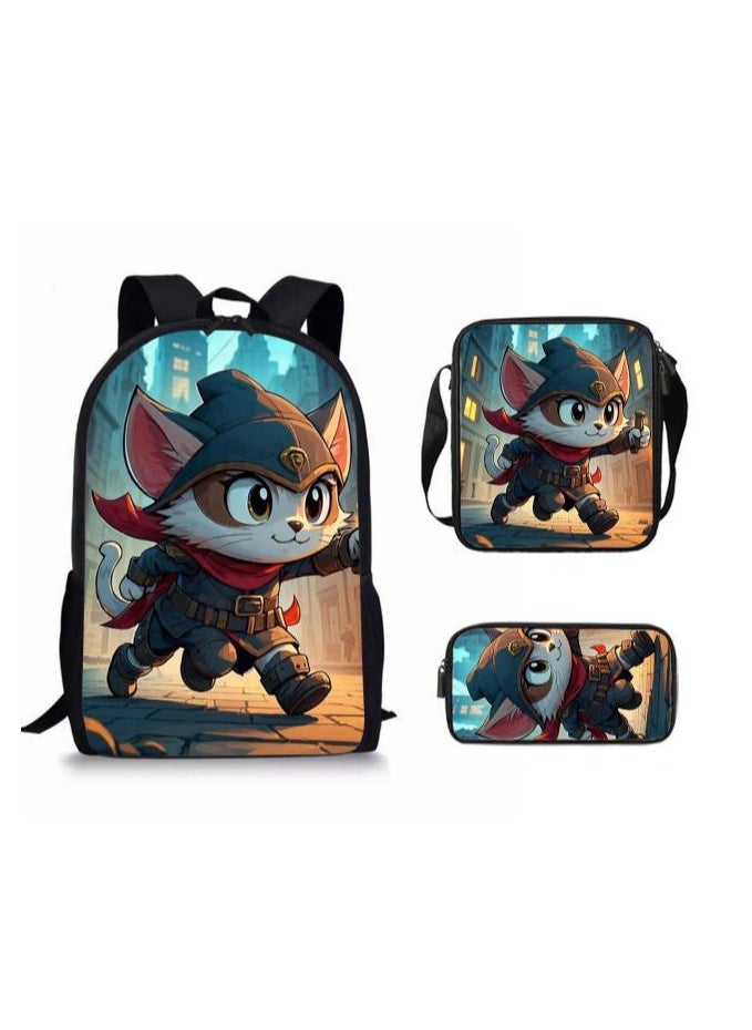 Cartoon style universal three-piece schoolbag - 607