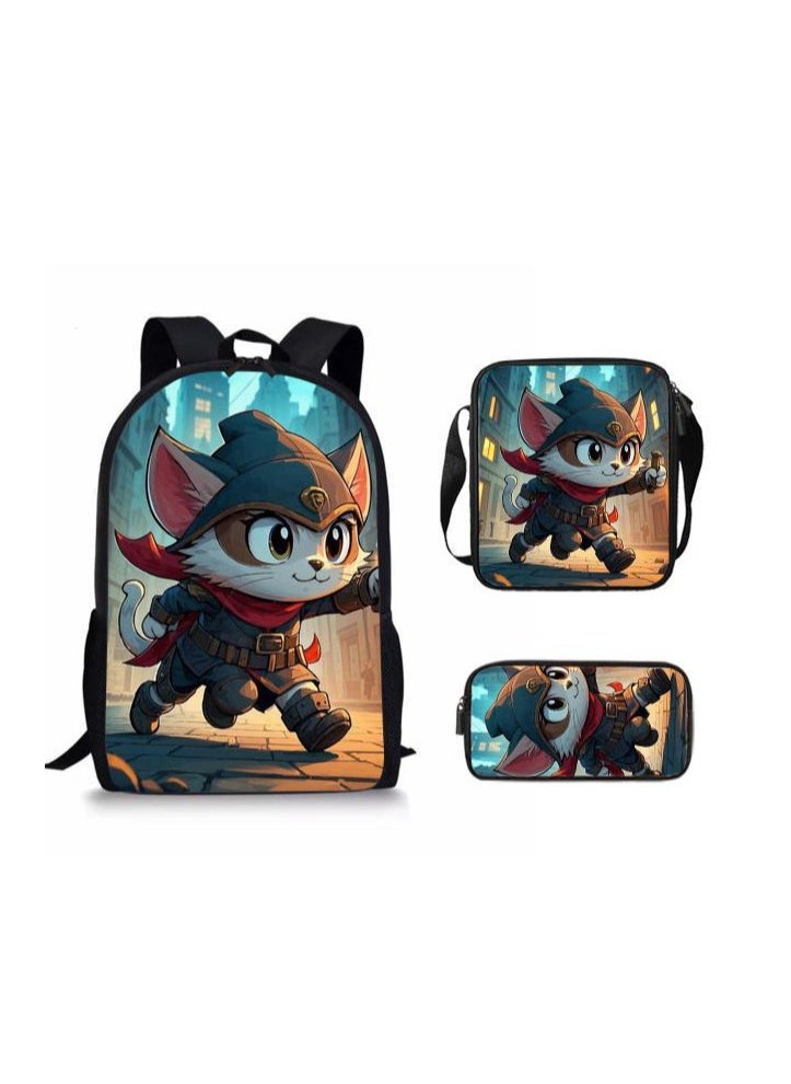 Cartoon style universal three-piece schoolbag - 607