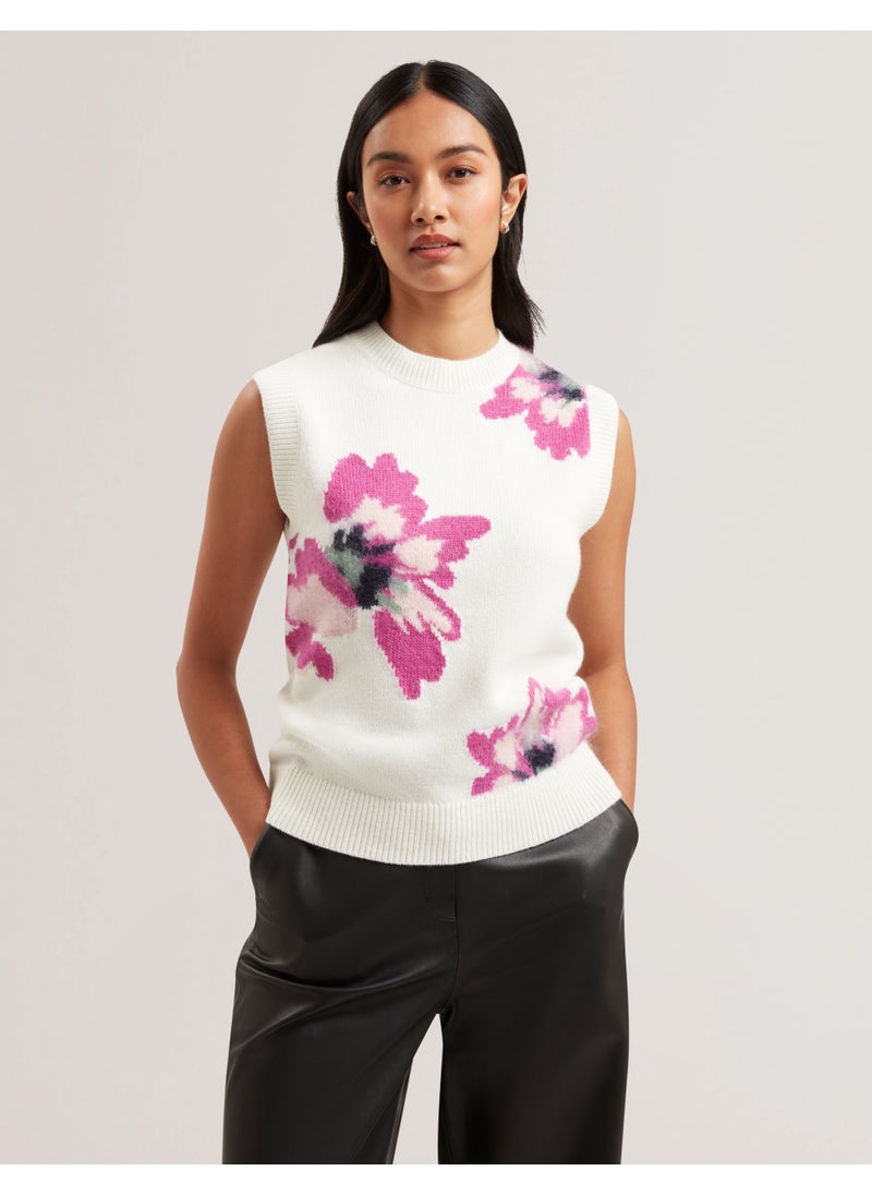 Floral Crew Neck Tank Top