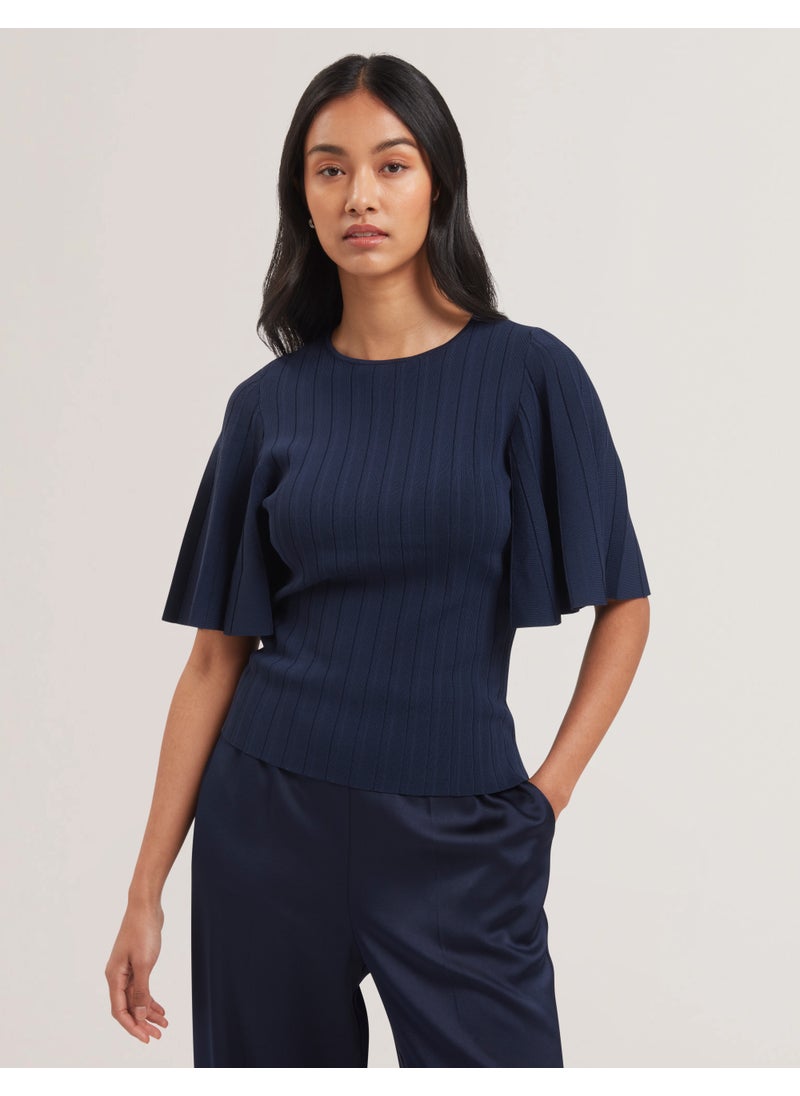Flute Sleeve Knitted Top