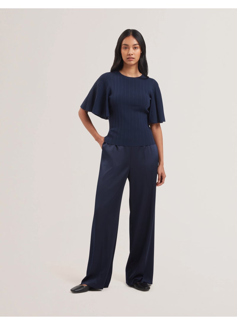 Flute Sleeve Knitted Top