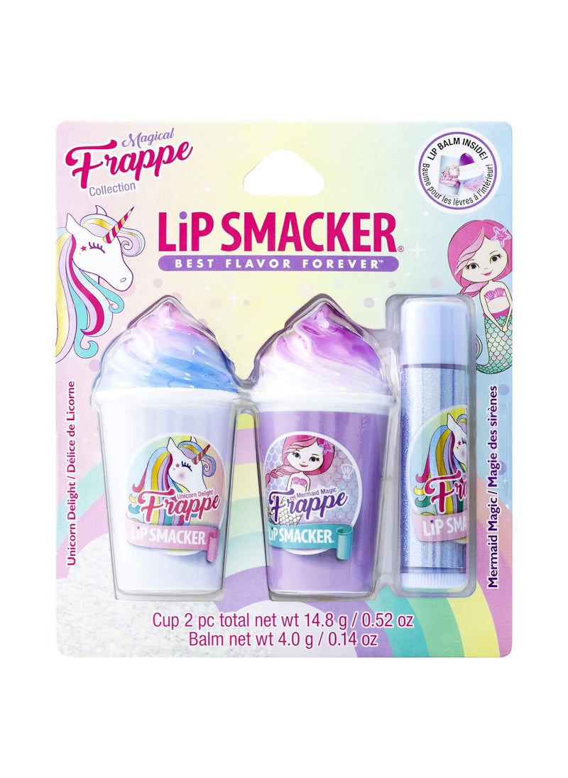 Lip Smacker Magical Frappe Collection 3 Pack Beverage Lip Balm  Moisturizing Soothing Unicorn  Mermaid DelightMagic