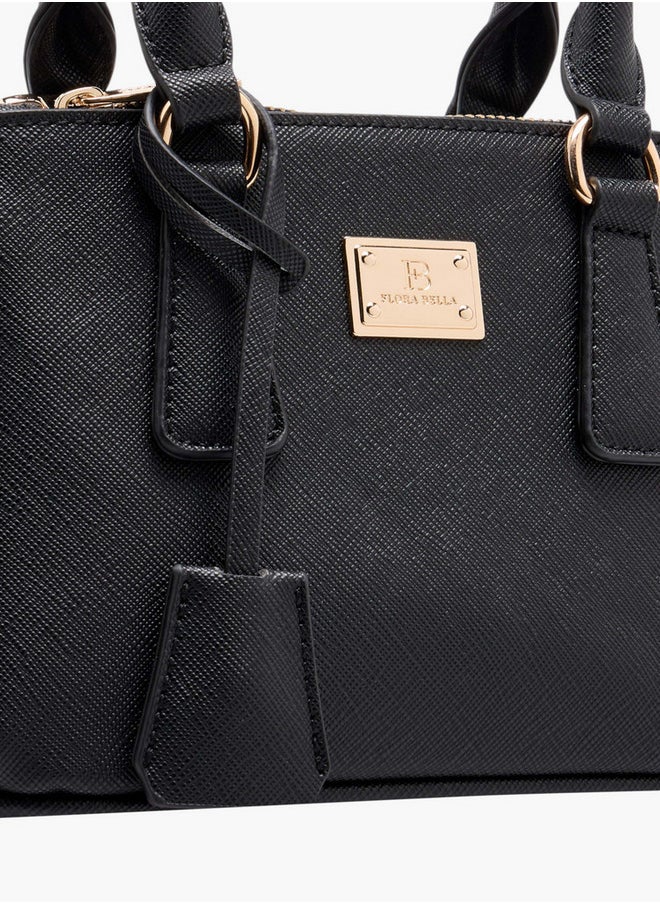 Women's Textured Crossbody Bag with Detachable Strap and Zip Closure