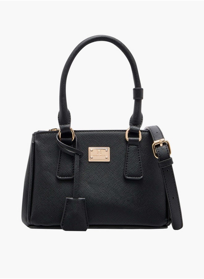 Women's Textured Crossbody Bag with Detachable Strap and Zip Closure