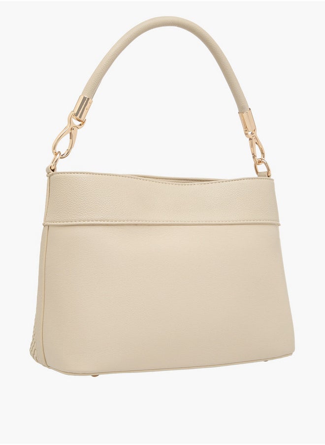 Textured Crossbody Bag with Zip Closure and Adjustable Strap