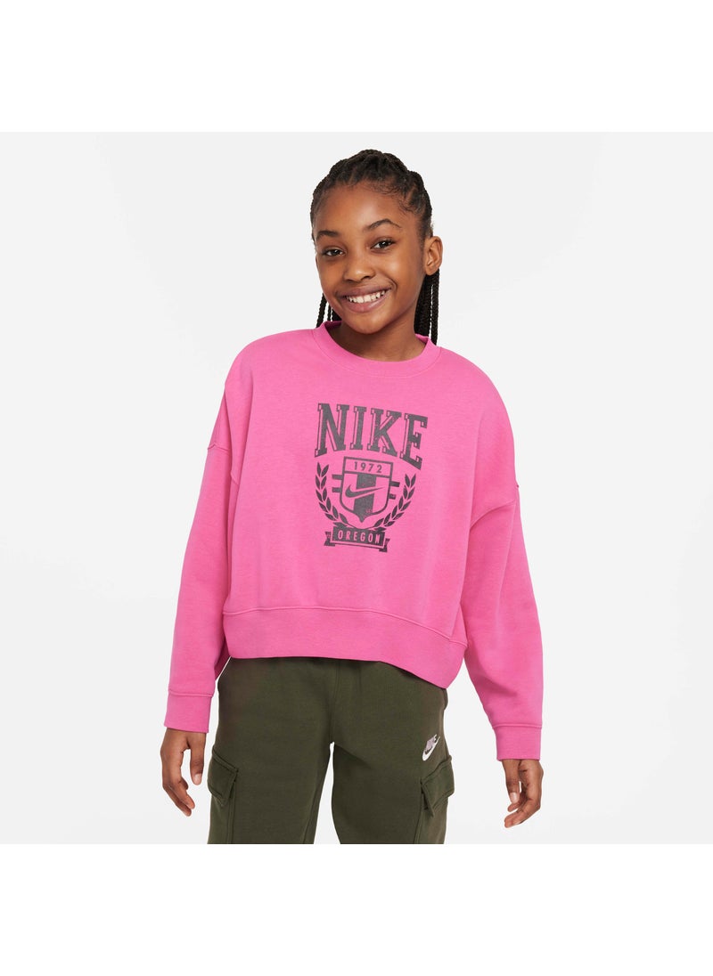 Kids' Sportswear Oversized Fleece Sweatshirt