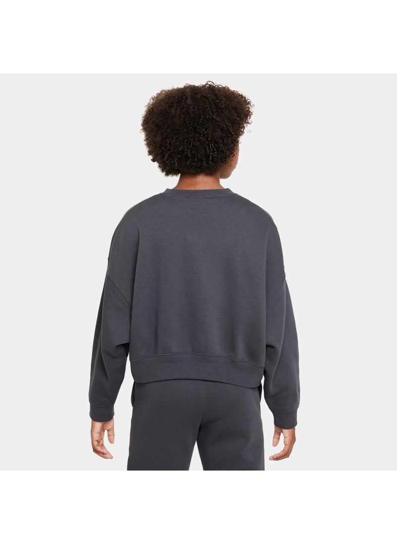 Kids' Sportswear Oversized Fleece Sweatshirt