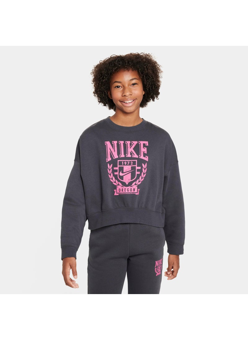 Kids' Sportswear Oversized Fleece Sweatshirt