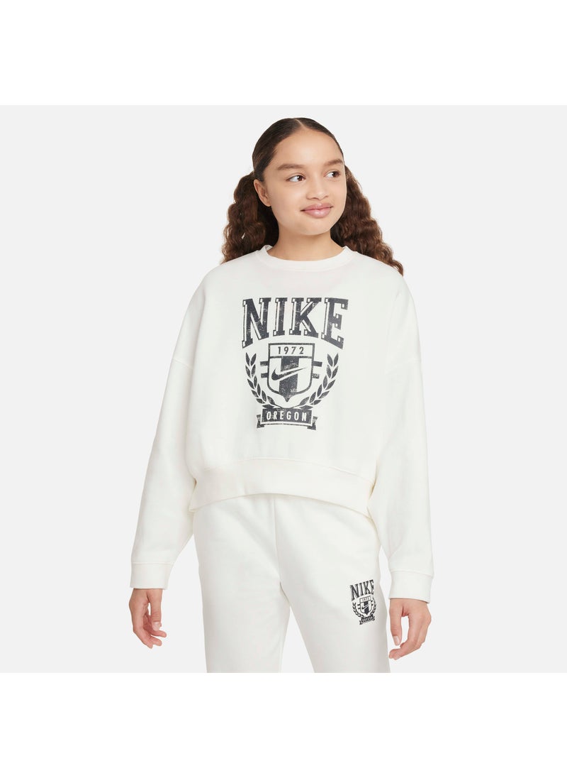 Kids' Sportswear Oversized Fleece Sweatshirt