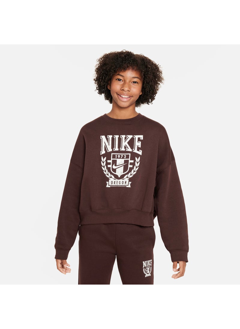 Kids' Sportswear Oversized Fleece Sweatshirt