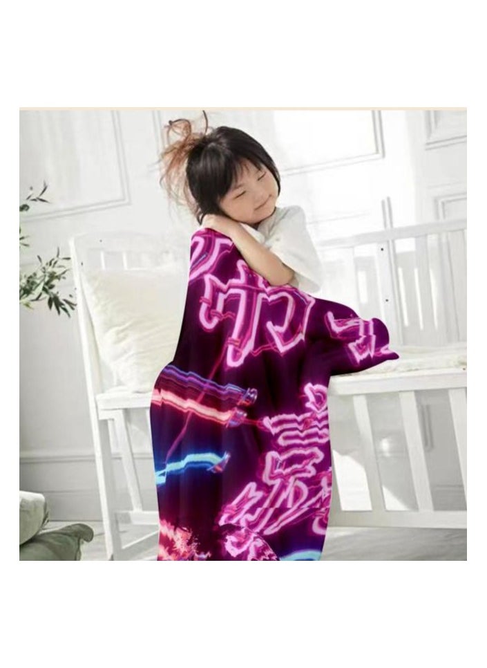 Children's or student cartoon flannel thin blanket (warm and comfortable, suitable for sleep, games) 100cm*150cm