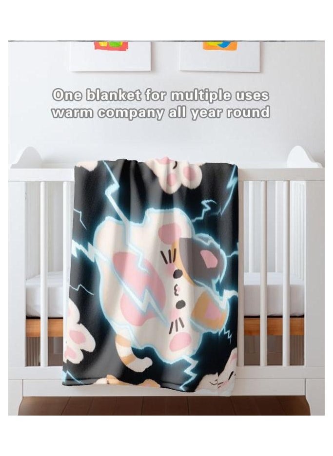 Children's or student cartoon flannel thin blanket (warm and comfortable, suitable for sleep, games) 100cm*150cm - 157