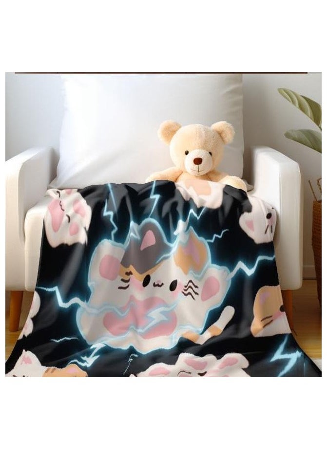 Children's or student cartoon flannel thin blanket (warm and comfortable, suitable for sleep, games) 100cm*150cm - 157