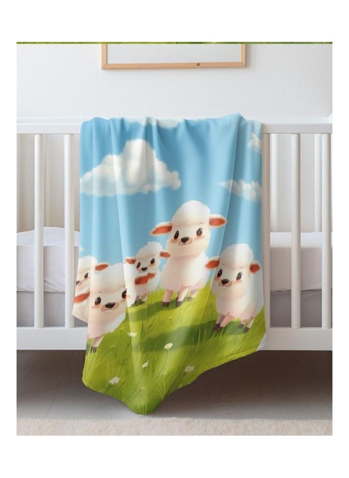 Children's or student cartoon flannel thin blanket (warm and comfortable, suitable for sleep, games) 100cm*150cm - 395